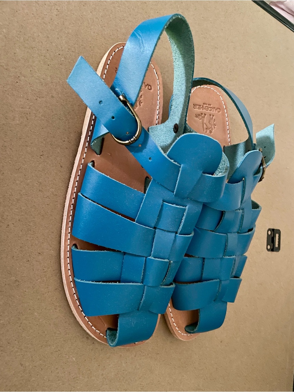 Gardenheir Blue Woven Leather Fisherman Sandals